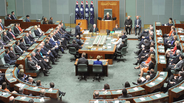 Narendra Modi being warmly received by the Prime Minister of Australia