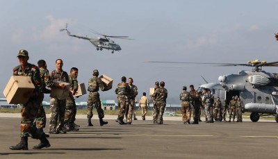 ARMY AND  INDIAN AIR FORCE(IAF) TEAMS IN ACTION DURING RELIEF