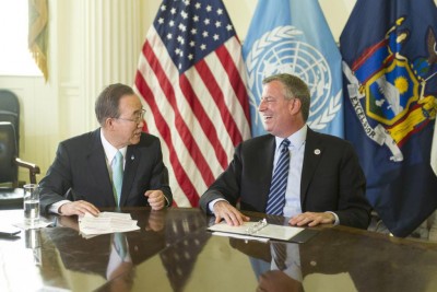 New York:  Ban welcomes Mayor's pledge to flight climate threat