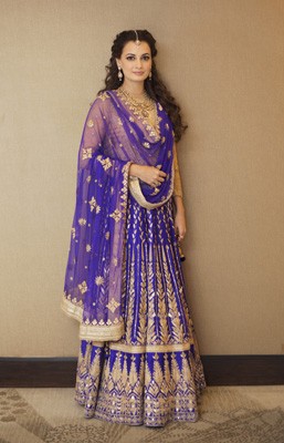 Dia Mirza poses at her Sangeet Ceremony
