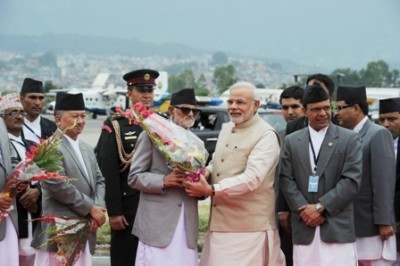  Modi reaches Nepal to boost bilateral ties