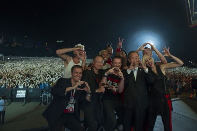 At Global Citizen Festival, Ban tells crowd "a better world is around the corner"