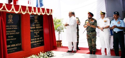 Defence Minister lays foundation stone for HQ IDS Building 