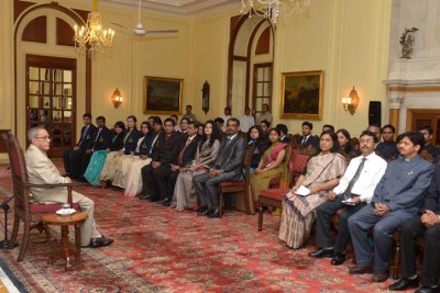 Probationers of Indian Postal Service, Indian P&T Accounts, Finance Service call on Prez 