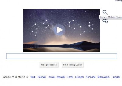 Google Doodle celebrates Perseid Meteor Shower
