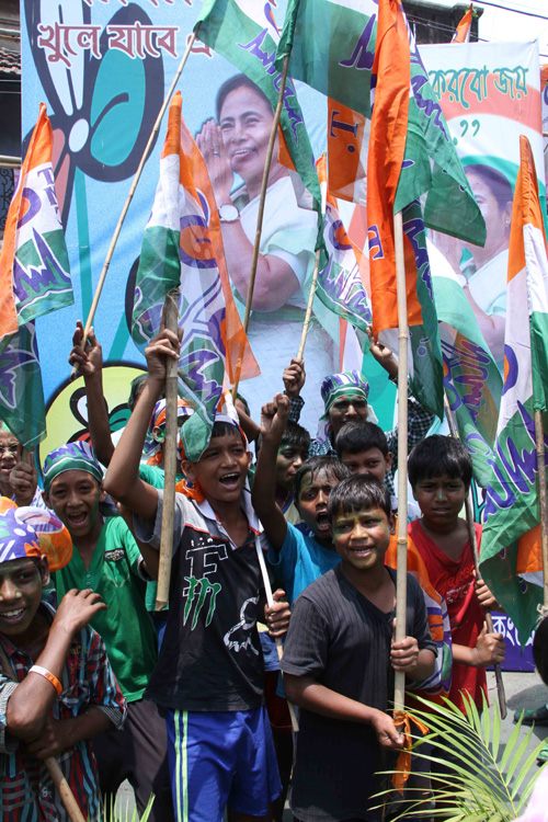 TMC supporters celebrate victory