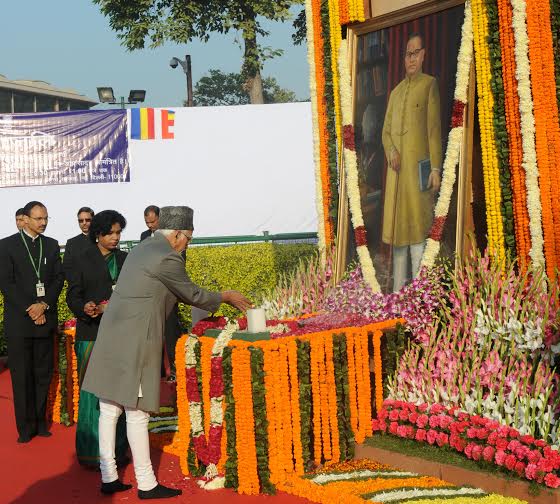  Modi paying floral tributes to Bodhisatva Babasaheb Dr. B.R. Ambedkar on his 59th Mahaparinirvan Diwas, in New Delhi 