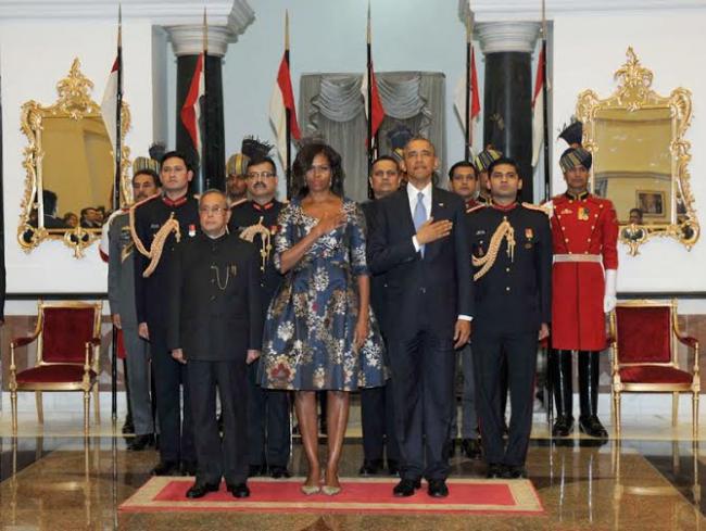 Obama attends  banquet hosted  at Rashtrapati Bhavan 