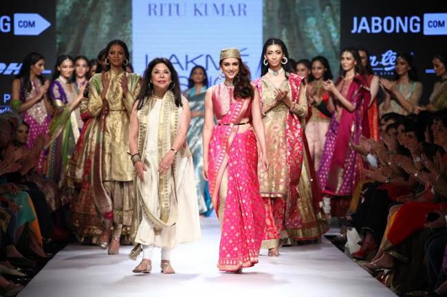 Ritu Kumar's collection showcased in LFW