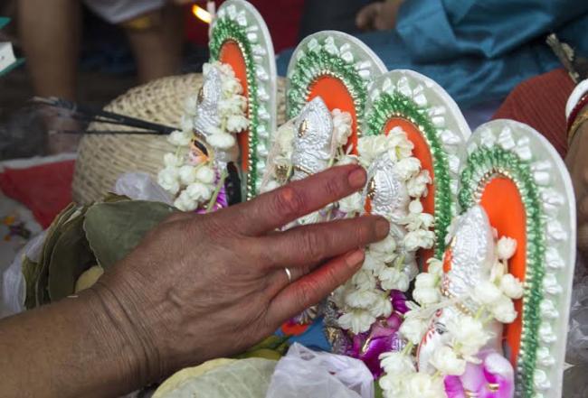 Bengali New Year celebrations at Kalighat Temple in Kolkata