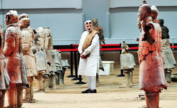 Modi visits museum, temple in Xi'an on arrival in China