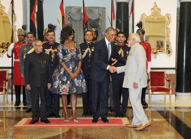 Obama attends  banquet hosted  at Rashtrapati Bhavan 