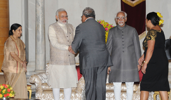 Ceremonial Reception of Heads of States arriving for the Forum for India-Pacific Islands Cooperation Summit, at Rashtrapati Bhawan, in New Delhi 