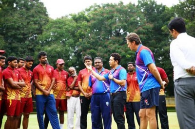 Sachin Tendulkar visits the MRF Pace Foundation, shares his insight about cricket