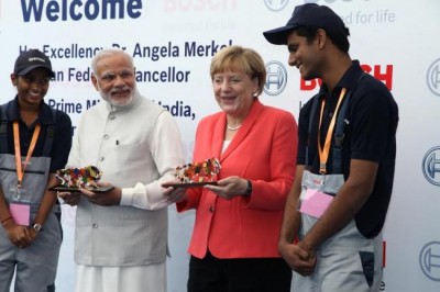 Prime Minister Modi ,Chancellor Merkel  visit Bosch facilities in Bangalore