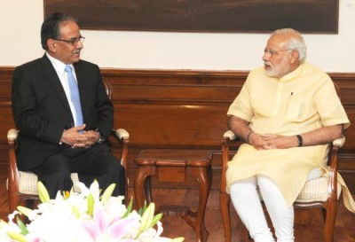 Former Nepal PM Pushpa Kamal Dahal calls on PM Narendra Modi