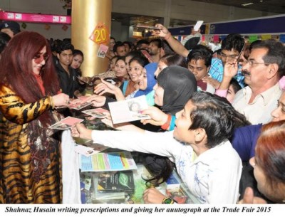 Shahnaz Husain provides beauty tips at IITF 2015