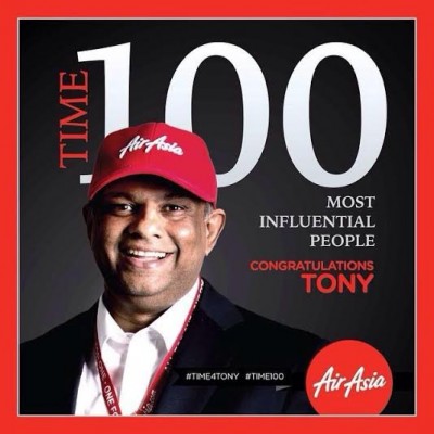 AirAsia Group CEO Tony Fernandes named one of TIME Magazine's 100 Most Influential People in the World 