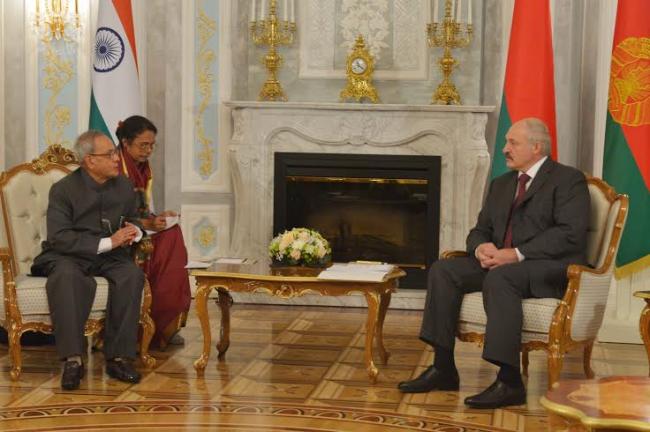 Mukherjee meets Belarus President