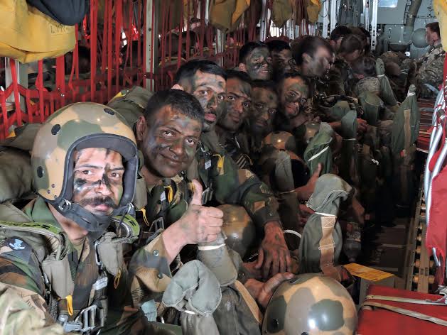  IAF Special Forces Garud Commandos on board an RAF C130 Hercules aircraft 