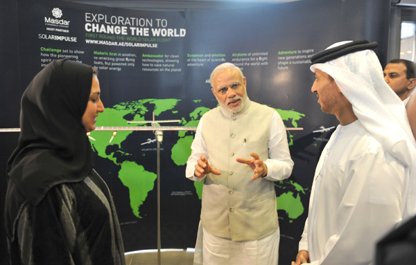 Narendra Modi takes a tour of Masdar City