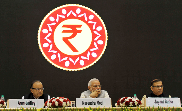Narendra Modi launching the Pradhan Mantri MUDRA