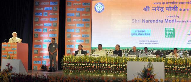 Modi launches three unique social security schemes in Kolkata