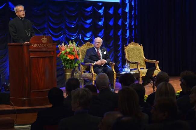 Pranab Mukherjee attends seminar on India-Sweden partnership in Stockholm