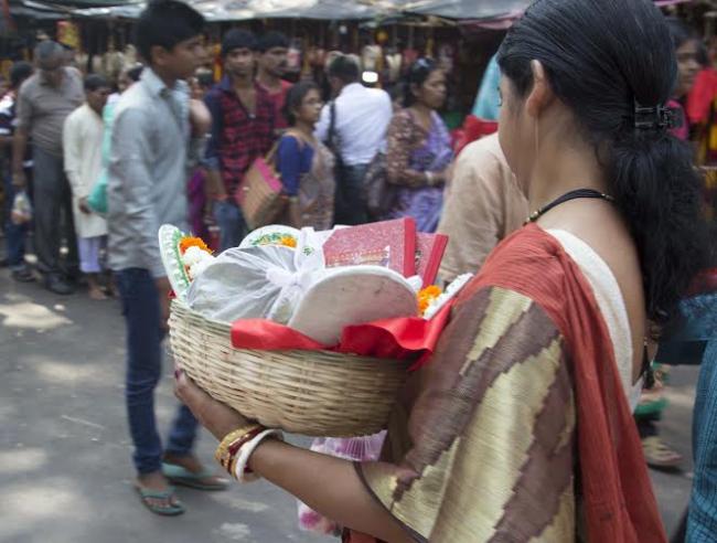 Bengali New Year celebrations at Kalighat Temple in Kolkata