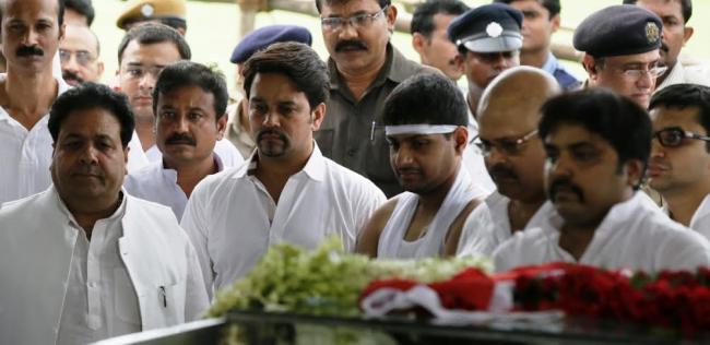 Dignitaries pay tributes to Jagmohan Dalmiya at CAB in Kolkata