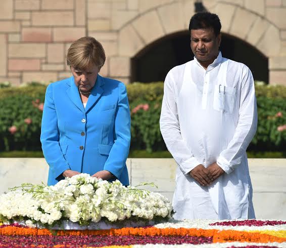 The German Chancellor, Dr. Angela Merkel with the Prime Minister, Narendra Modi,