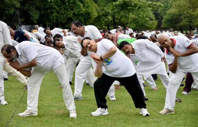 PM Modi, ministers observe World Yoga Day 