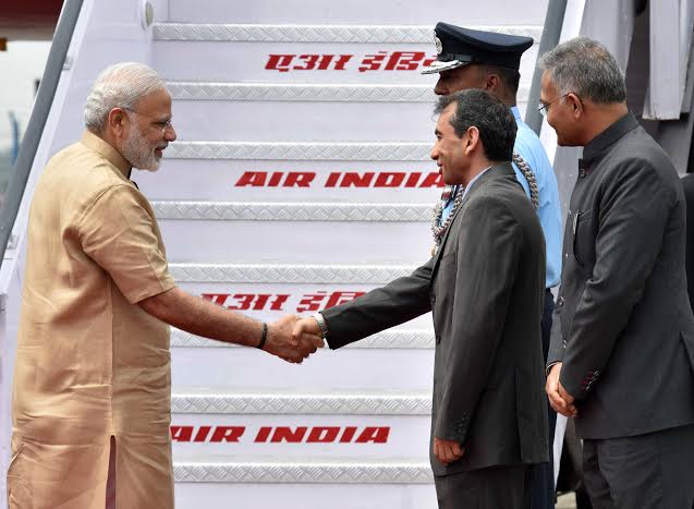 Narendra Modi arrives at Tashkent International Airport
