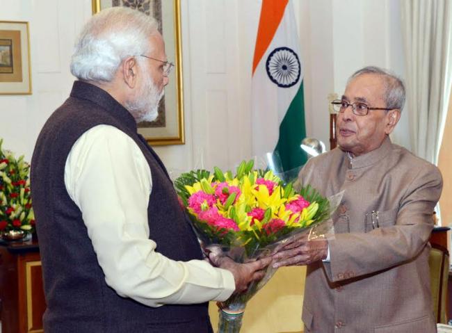 Narendra Modi calling on the President