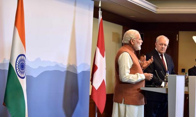 Narendra Modi arrives at Geneva International Airport