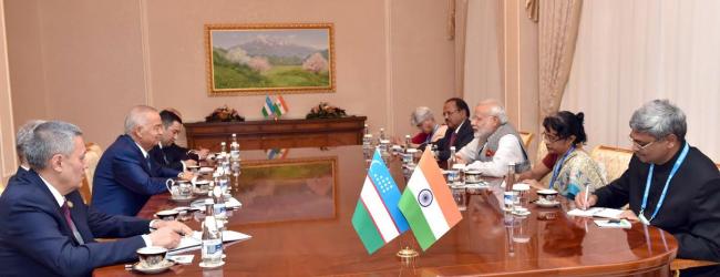 Narendra Modi arrives at Tashkent International Airport
