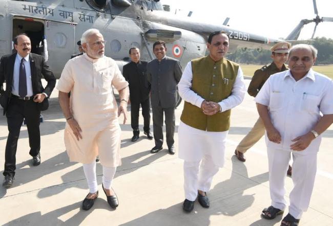  Narendra Modi arrives at Sardar Vallabhbhai Patel International Airport