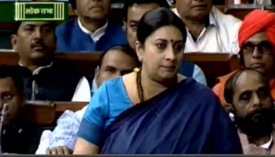 Oppn demands apology from Smriti Irani for Durga comment