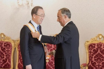 Wrapping up official visit to Portugal, Ban receives â€˜Order of Libertyâ€™ medal