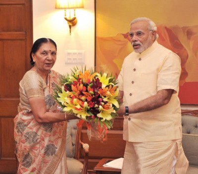 Gujarat Chief Minister Anandiben Patel submits her resignation to Governor