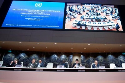 At conference, Ban urges â€˜political willâ€™ for two-State solution for Israel and Palestine