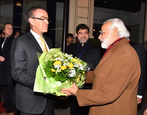 Narendra Modi arrives at Brussels Military Airport, Belgium