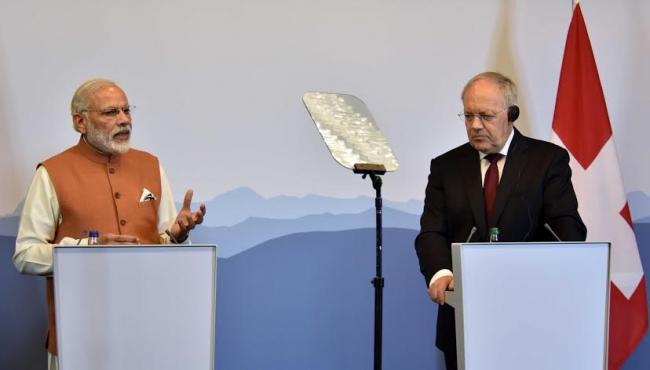 Narendra Modi arrives at Geneva International Airport