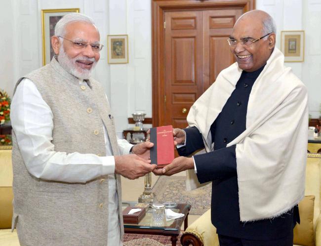 Narendra Modi calling on the President, Ram Nath Kovind