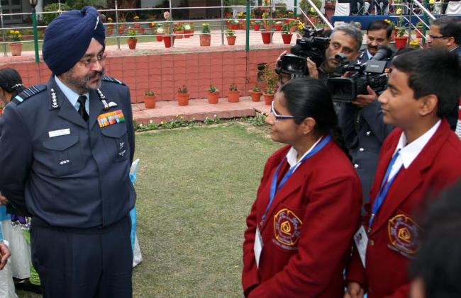 BS Dhanoa interacts with children