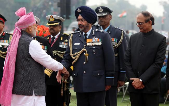 VVIPs arriving at saluting dais on the occasion of 68th Republic Day Parade