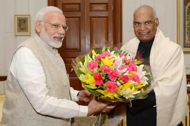 Narendra Modi calling on the President, Ram Nath Kovind