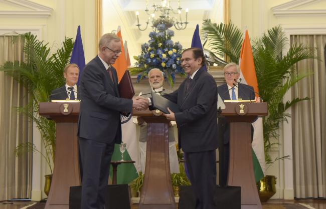 PM Modi, Donald Franciszek Tusk, Jean-Claude Juncker at Hyderabad House