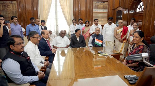 Nirmala Sitharaman addressing gathering