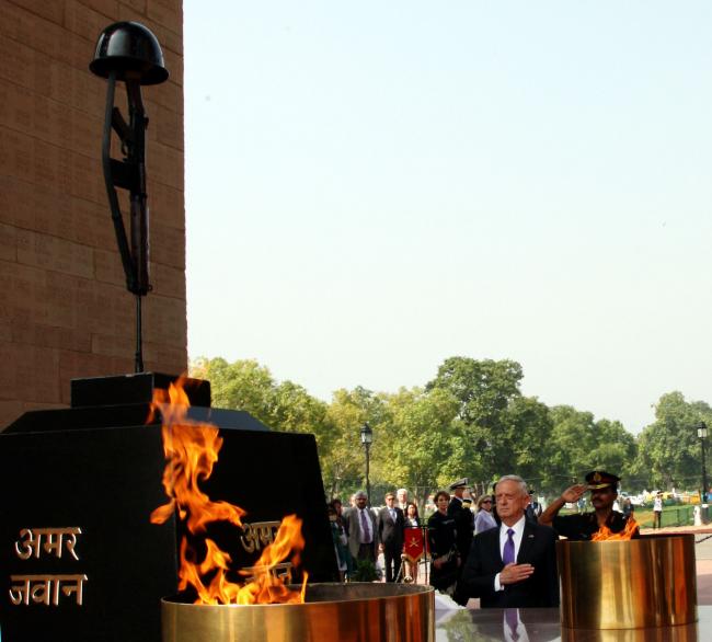 Nirmala Sitharaman and US Secretary of Defence James Mattis at delegation-level talks